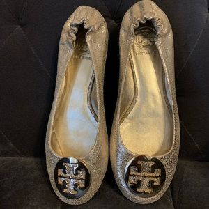 Gold/champagne Tory Burch Flats